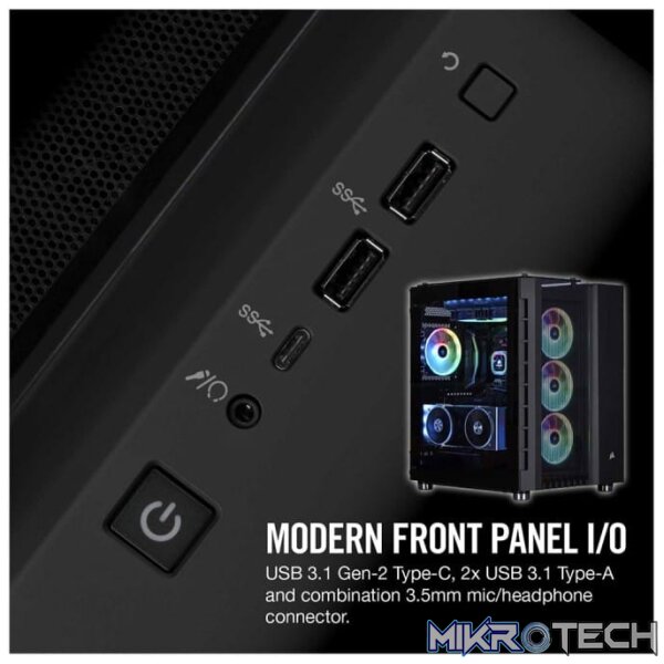 Corsair Crystal Series 680X Black RGB E-ATX Chassis with Tempered Glass Side Panel - Image 7